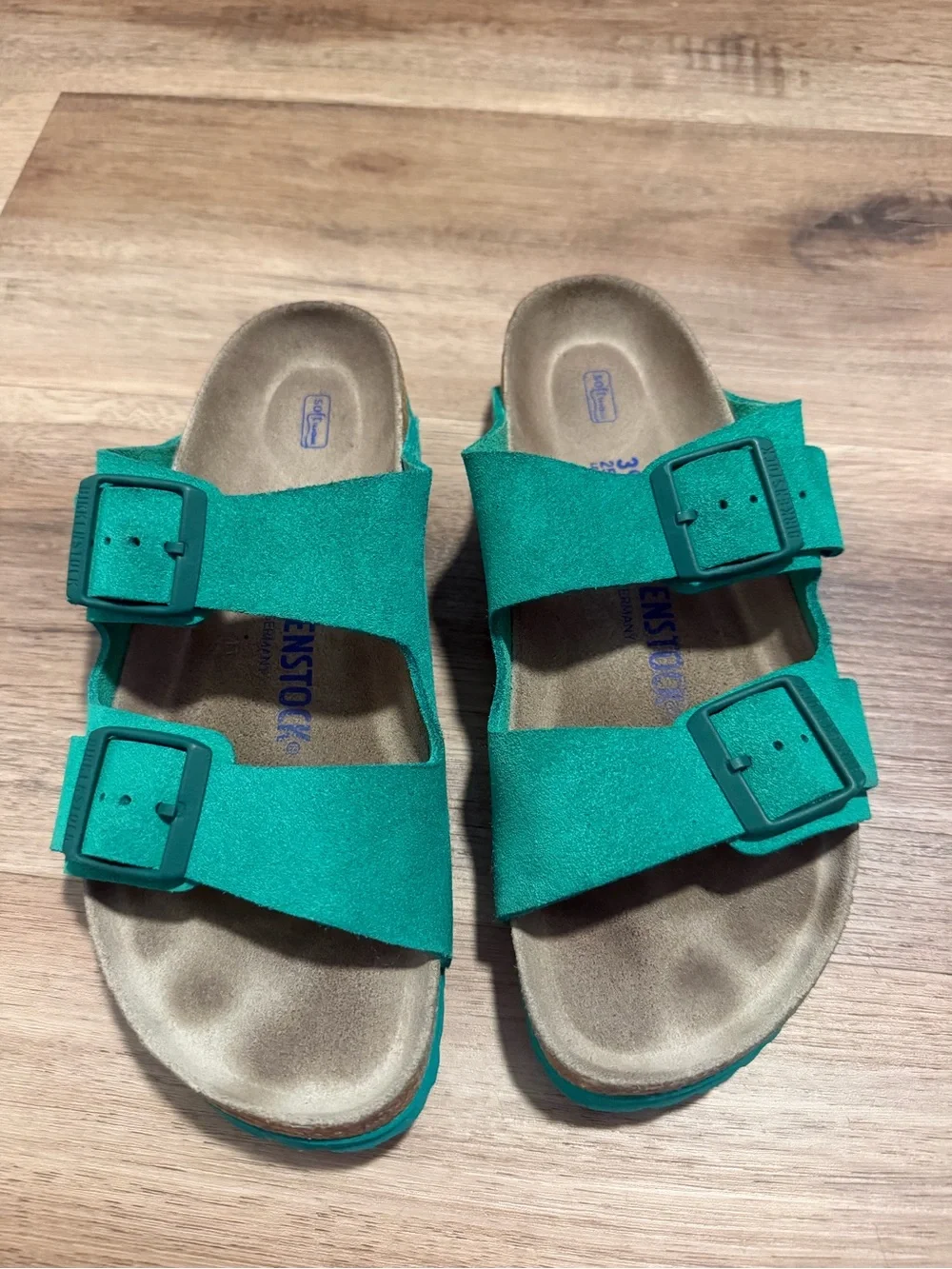 Birkenstock Arizona Digital Green Suede Sandals Womens EU 39 US 8